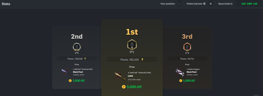CSGORoll runs daily races