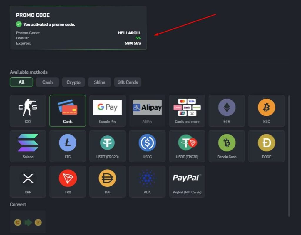 CSGORoll referral code HELLAROLL